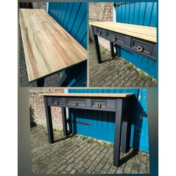 Sidetable recycled wood mat...